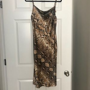 Snake Print Bebe Slip Dress